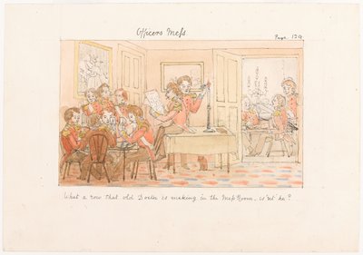 Officiersmess, uit Scenes of life in an Infantry Regiment door Unknown artist
