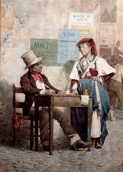 Oude man: de publieke schrijver in Rome door Unknown artist