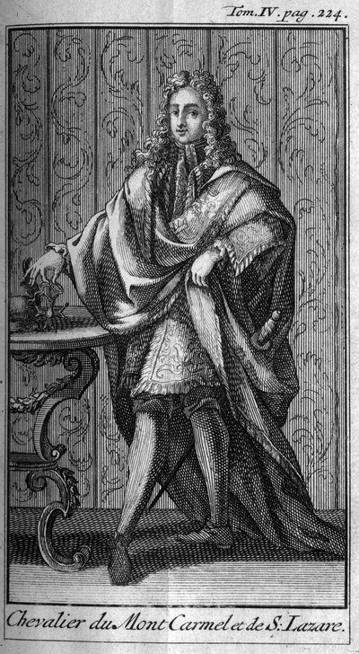 Ridderorden. Ridder van de Orde van de Karmelberg en Sint Lazarus in Frankrijk in de 17e eeuw. In 