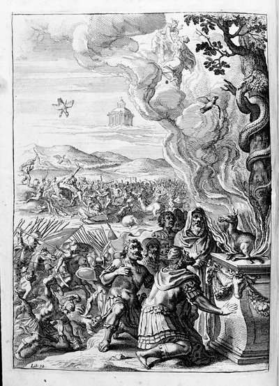 Illustratie voor boek 15 - P. Ovidii Nasonis Metamorphose libri XV met notities van Thomas Farnaby door Unknown artist