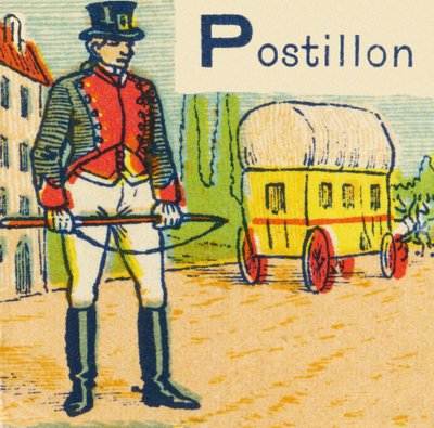 P als Postiljon door Unknown artist