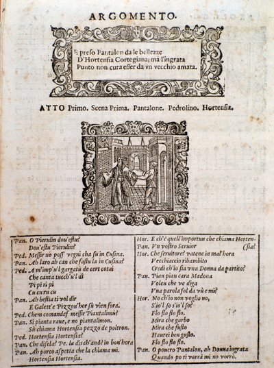 Pagina uit Amfiparnaso madrigalenkomedie door Orazio Vecchi door Unknown artist
