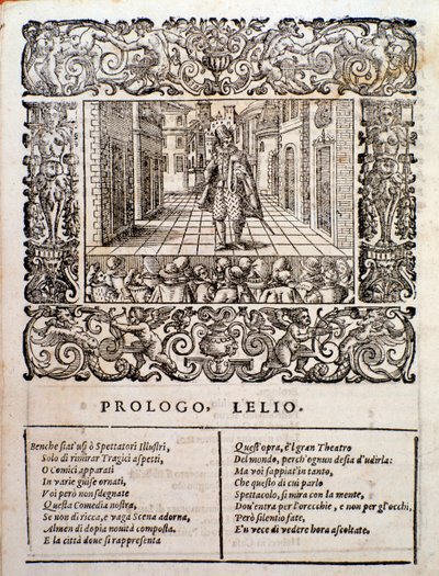 Pagina uit Amfiparnaso madrigaal komedie door Orazio Vecchi door Unknown artist