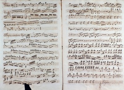 Pagina van de muzikale partituur van "Grote symfonie" door Christian Cannabich door Unknown artist