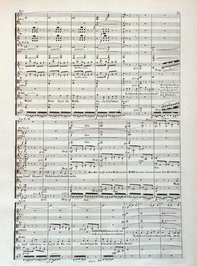 Pagina van bladmuziek van Siegfried, opera door Wagner door Unknown artist