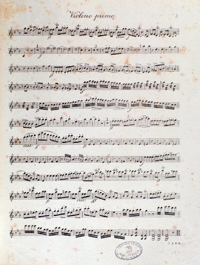Pagina van muzikale partituur van de ouverture van Alruna door Louis Spohr door Unknown artist