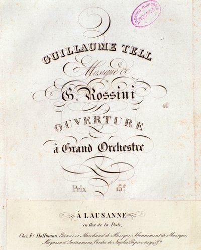 Pagina van muziekpartituur van de ouverture van Wilhelm Tell, opera door Gioacchino Rossini door Unknown artist