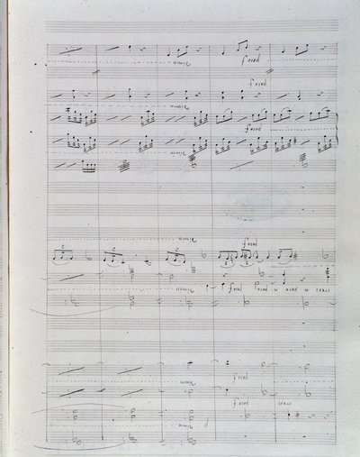 Pagina van de bladmuziek voor Waverley opus 1, ouverture door Hector Berlioz door Unknown artist