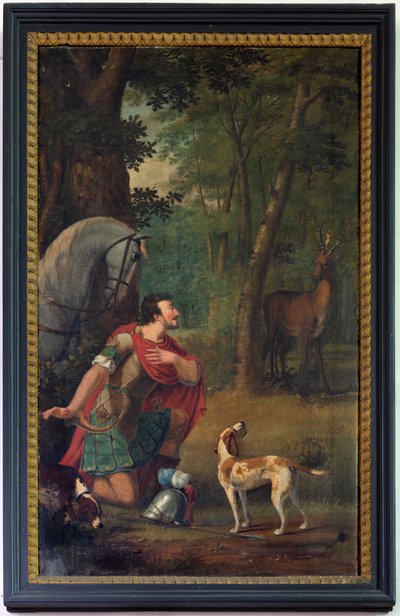 Schilderij "Bekering van H. Hubertus" door Unknown artist