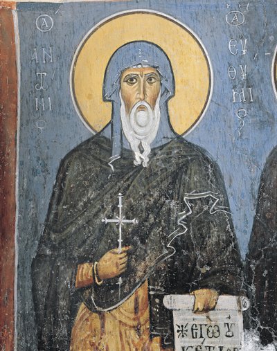 Schilderijen van St. Antonius, Panagia Ties Asinou Kerk, Nikitart, Cyprus door Unknown artist