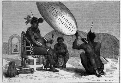 Panda, late koning van de Zulu. Gravure in 