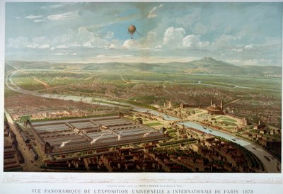 Panoramisch uitzicht op de Wereldtentoonstelling van 1878 in Parijs door Unknown artist