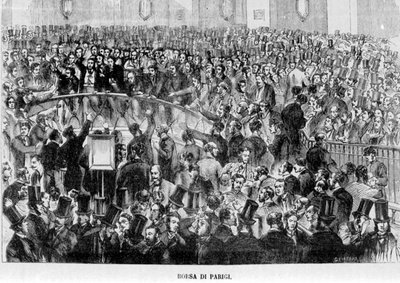 Parijse Beurs in 1870 door Unknown artist