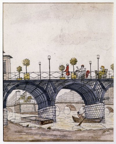 Parijs: De Pont des Arts, in de 19e eeuw door Unknown artist