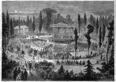 Parijs VIIIe arrondissement - avenue des Champs-Elysees - concerten in 1868 door Unknown artist