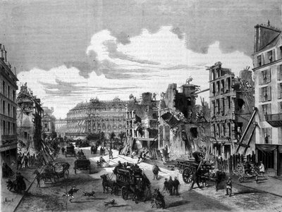 Parijs, sloop rue de la Paix voor de opening van de rue de Reaumur. 1868. Gravure uit de 19e eeuw. door Unknown artist