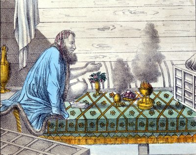 Parsis (afstammelingen van de Zoroastriërs uit Perzië die vanaf de 8e eeuw naar India emigreerden) in aanbidding van vuur. door Unknown artist