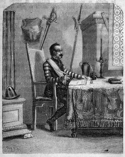 Pascal Paoli (1725-1807), Corsicaanse patriot in zijn studio. In "Pasquale Paoli ossia la rotta di Pontenuovo" door F.D. Guerrazzi. 1872 door Unknown artist