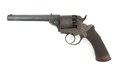 Percussie zijhamer revolver, mogelijk .38 inch kaliber, ca. 1860s door Unknown artist
