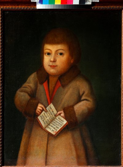 Jongen met een alfabetboek door Unknown artist