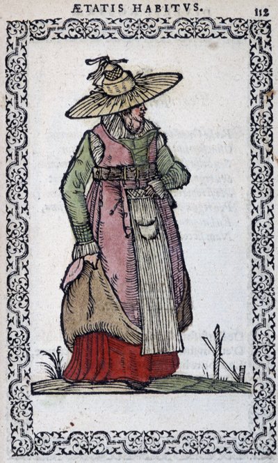 Piedmont Vrouw - in "Habits et effigies" door Jean Sulperius door Unknown artist