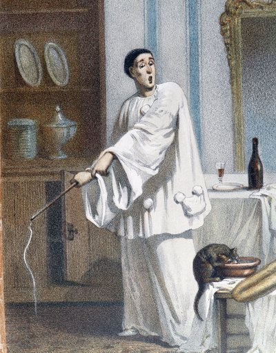 Pierrot slaat een kat door Unknown artist