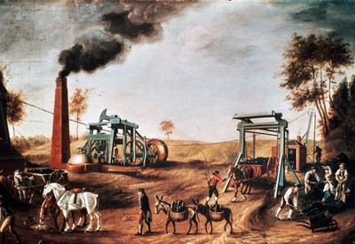 Mijnschacht, ca 1800, schilderij door een onbekende kunstenaar, olieverf op doek, 95 x 153 cm, Verenigd Koninkrijk door Unknown artist