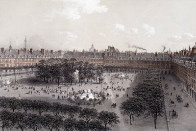 Place Royale (nu Place des Vosges) in Parijs aan het einde van de 19e eeuw door Unknown artist