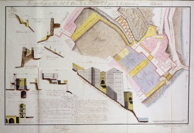 Plan en doorsnede van de Citadel van Sisteron door Unknown artist