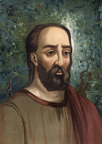 Plinius de Oudere (23-79) - portret van Plinius de Oudere. in het Latijn Caius Plinius Secundus Latijnse schrijver (Como, 23 AD in Stabies, 79 AD). gebaseerd op hombres y Mujeres celebres. Barcelona 1877. door Unknown artist