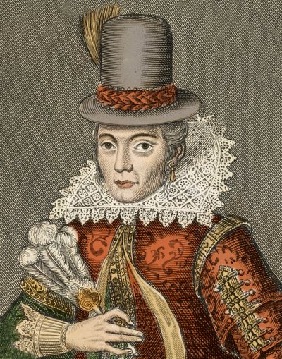 Pocahontas - Portret van Pocahontas (1595-1617) (of Mataoka of Amonute, daarna Rebecca Rolfe), Indiaanse prinses door Unknown artist