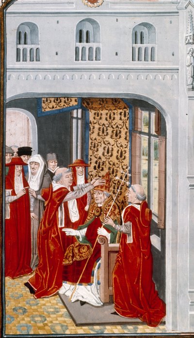 Paus Gregorius XI wijdt Avignon in 1370 door Unknown artist