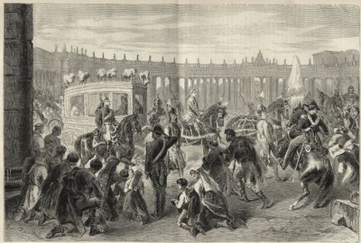 Paus Pius IX (Pius Pio) gaat naar de kerk van Sint-Louis-des-Français ter gelegenheid van het feest van 15 augustus 1869 door Unknown artist