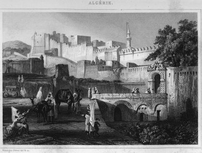 Porte Bab-Azoun in Algiers, een fort bezet door de divisie van Escars tijdens de verovering van Algerije door Frankrijk in 1830, in 