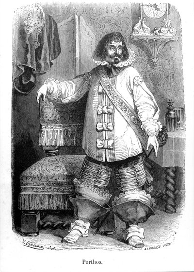 Porthos - in De 3 Musketiers door Alexandre Dumas Père. door Unknown artist