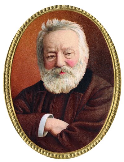 Portret van de Franse schrijver Victor Hugo (1802 - 1885) - Chromolithografie van het einde van de 19e eeuw. door Unknown artist