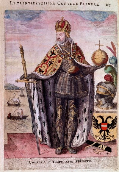Portret van Karel V (1500-1558) door Unknown artist