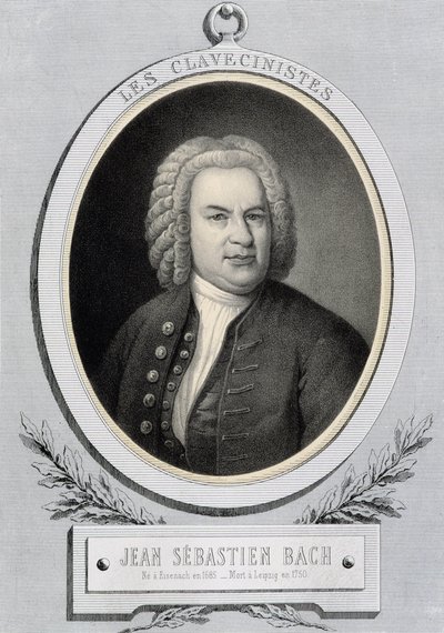 Portret in medaillon door Johann Sebastian Bach door Unknown artist