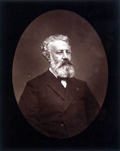 Portretmedaillon van Jules Verne - in 