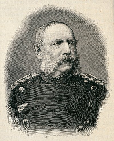 Portret van ALBERT Koning van Saksen (1828-1902), soldaat die deelnam aan de Slag bij Sedan. gravure door Unknown artist