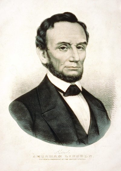 Portret van Abraham Lincoln. Amerikaanse staatsman (1809 tot 1865) door Unknown artist