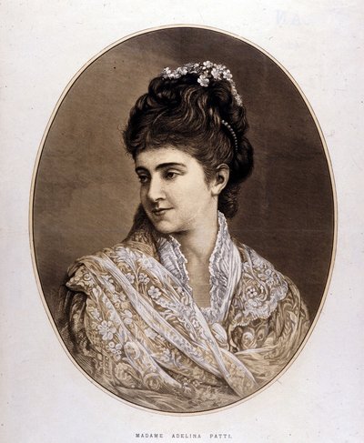 Portret van Adelina Patti, Italiaanse zangeres (1843 - 1919) door Unknown artist