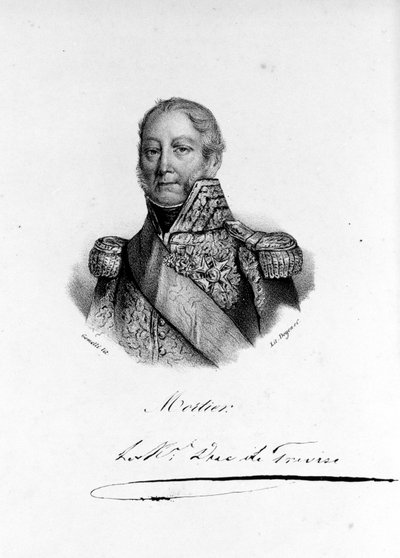 Portret van Adolphe Edouard Casimir Joseph Mortier, hertog van Treviso, Franse maarschalk en politicus (1768 - 1835). Gravure uit de 19e eeuw. door Unknown artist