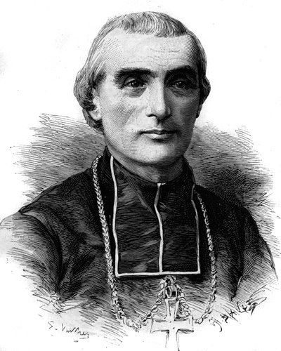 Portret van Adolphe Perraud (1828-1906), Franse kerkman en academicus. Gravure in 