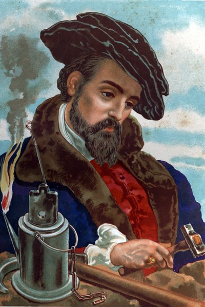 Portret van Agricola Georg (Georgius) Bauer, bekend als Agricola, Duitse mineralogist (Glauchau, Saksen) door Unknown artist