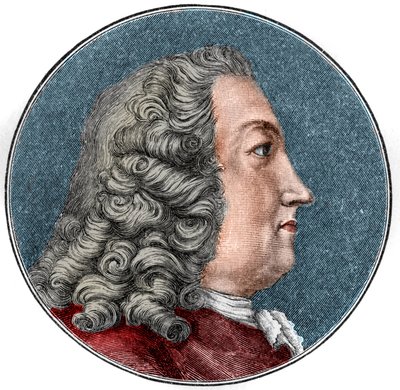 Portret van Albrecht von Haller, Zwitserse fysioloog en botanicus (1708-1777). Gravure door Unknown artist