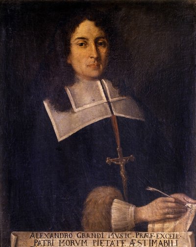 Portret van Alessandro Grandi (1577-1630) Italiaanse componist. door Unknown artist