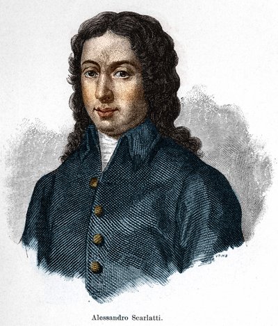Portret van Alessandro Scarlatti (1660 - 1725), Italiaanse componist. door Unknown artist