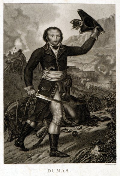 Portret van Alexandre Davy Dumas (1762-1806), vader van Alexandre Dumas Père door Unknown artist