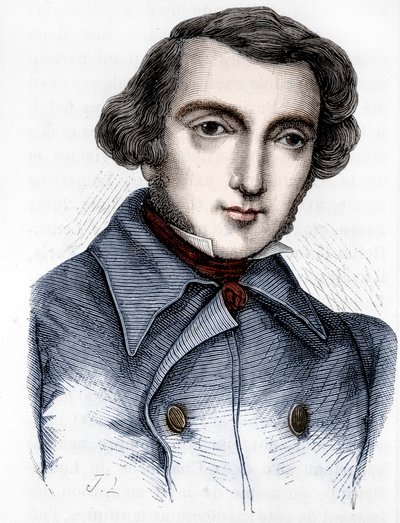 Portret van Alexis de Tocqueville (1805 - 1859), Franse historicus en politicus. Gravure 19e eeuw door Unknown artist